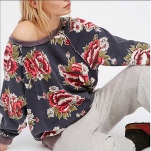 Free People Go On Get It Floral Sweatshirt